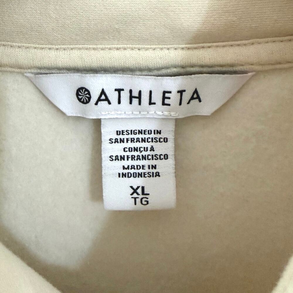 Athleta Forever Fleece 1/2 zip high hip sweatshirt cream size XL - Picture 3 of 9